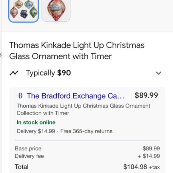 Thomas Kinkade Luminary Glass Light up Christmas Balls “ Winter Radiance” 2 - Picture 8 of 8